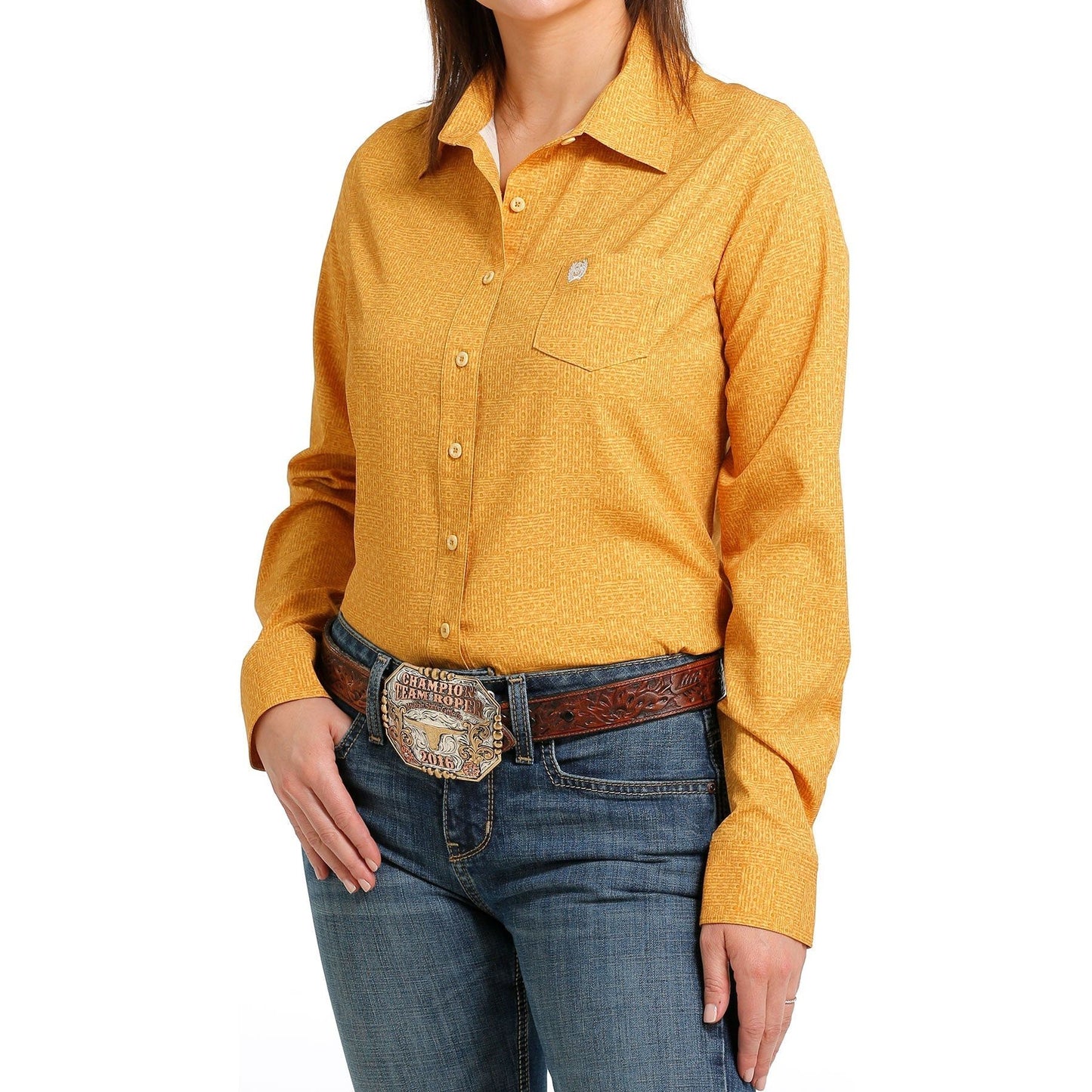 Cinch Women's Arenaflex Button-Down Western Shirt Gold