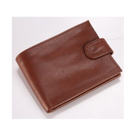 Men's Leather Wallet with Snap Closure Black
