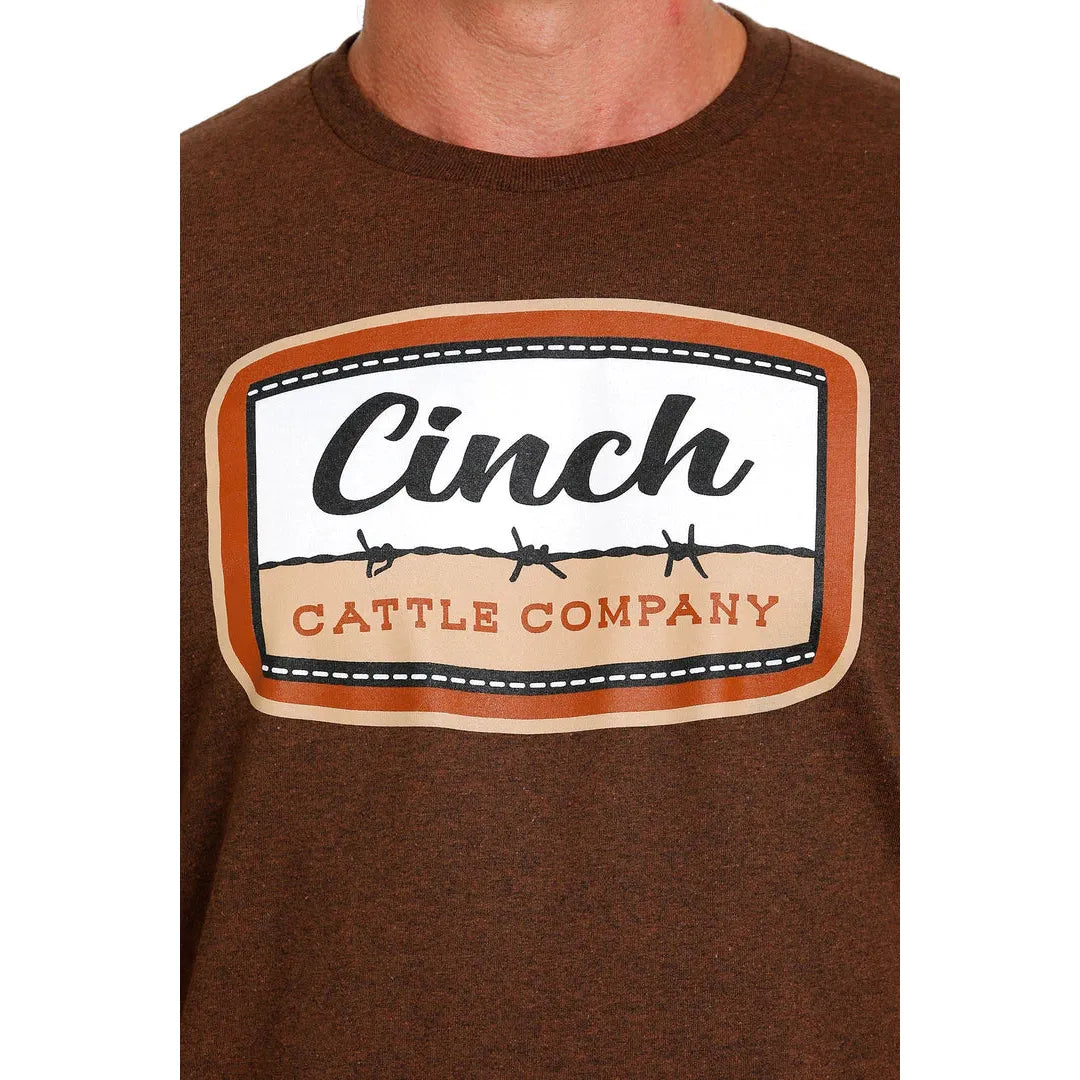 Men's Cinch Cattle Company Short Sleeve T Shirt Brown
