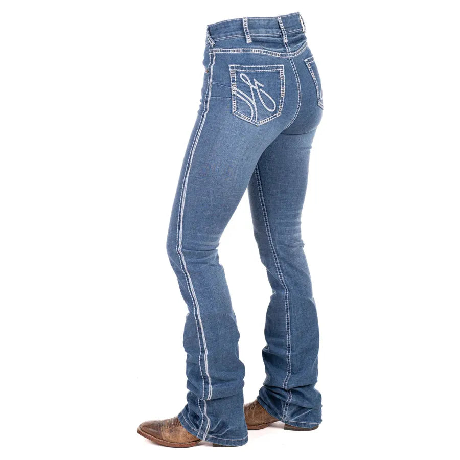 Hitchley & Harrow Ultra High Rise "Delaware" Silver Stitch Jeans