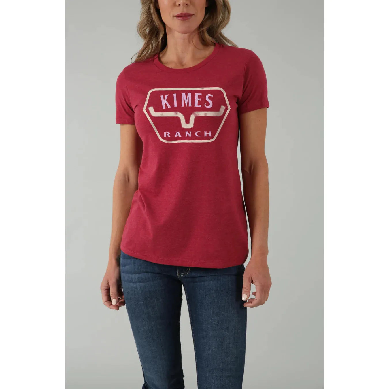 Kimes Ranch Ladies Distance Tee Shirt Cardinal