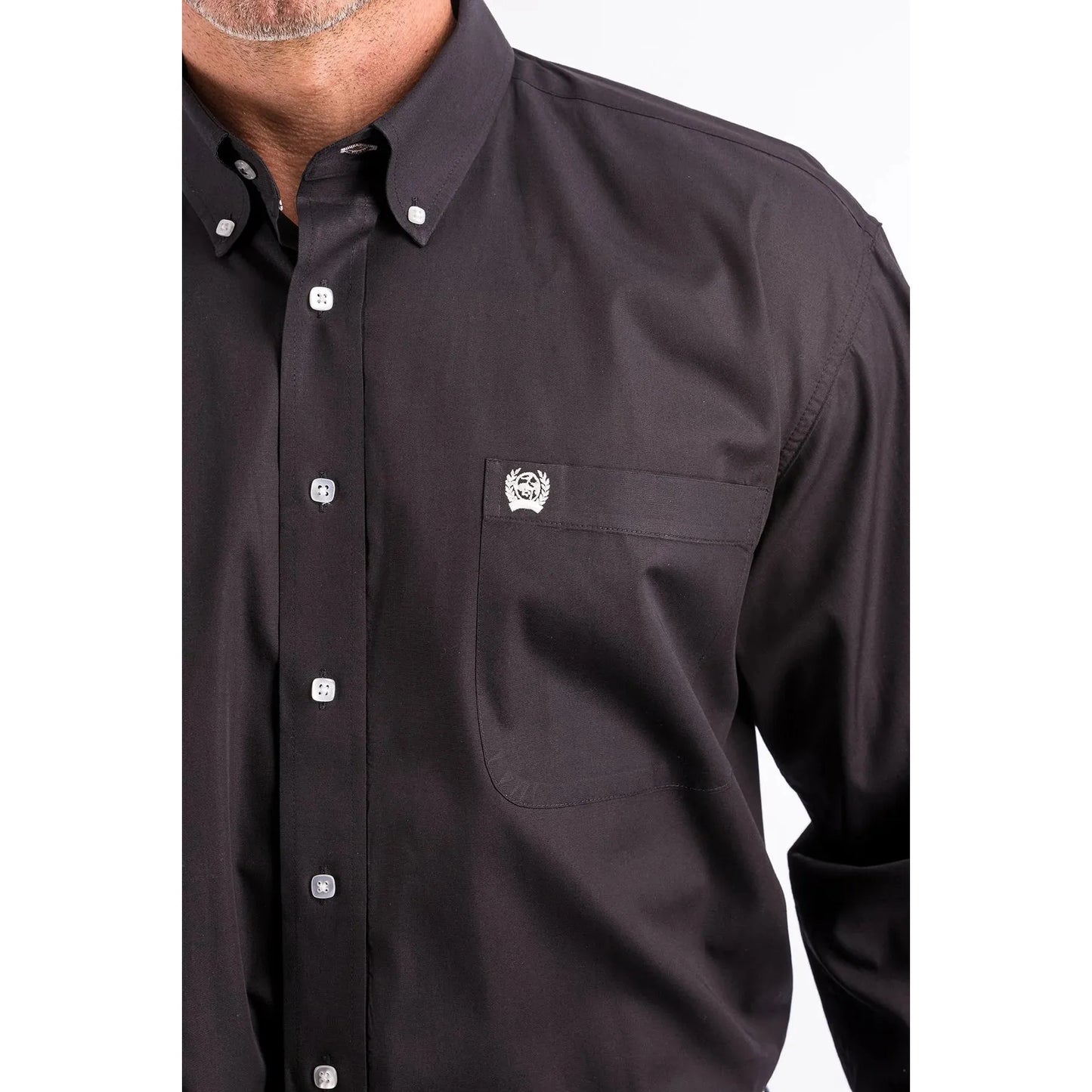 Cinch Men's Solid Black Button-Down Western Shirt