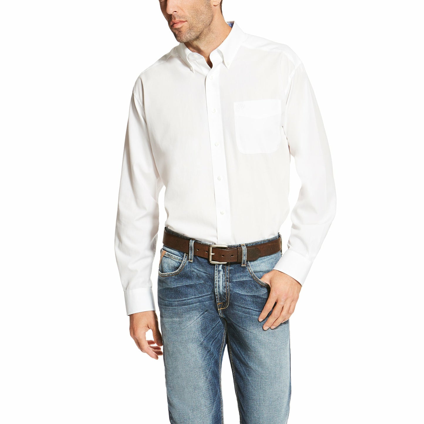 Ariat Men's Wrinkle Free Solid Shirt White