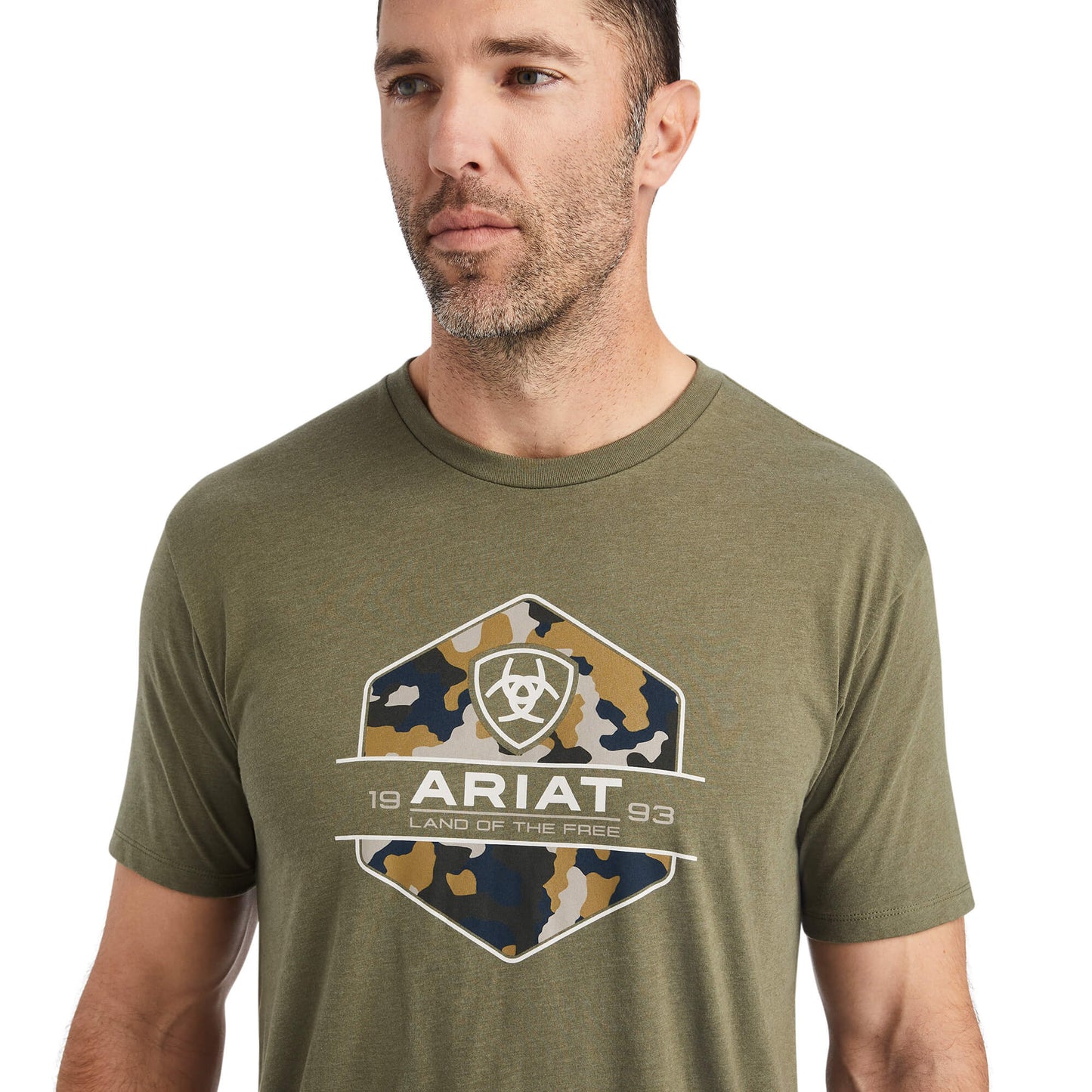 Ariat Men's Camo Badge T-Shirt Military Heather