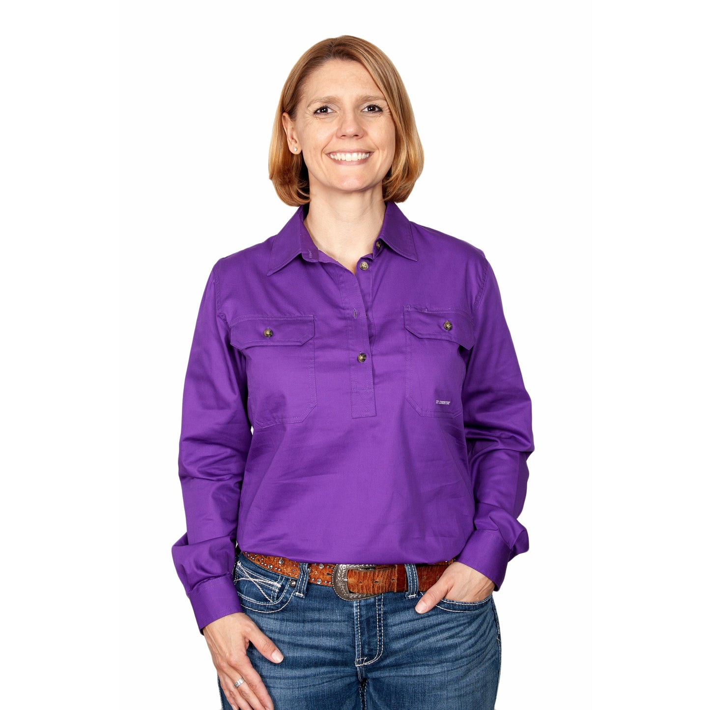 Just Country Women's Jahna 1/2 Button Purple