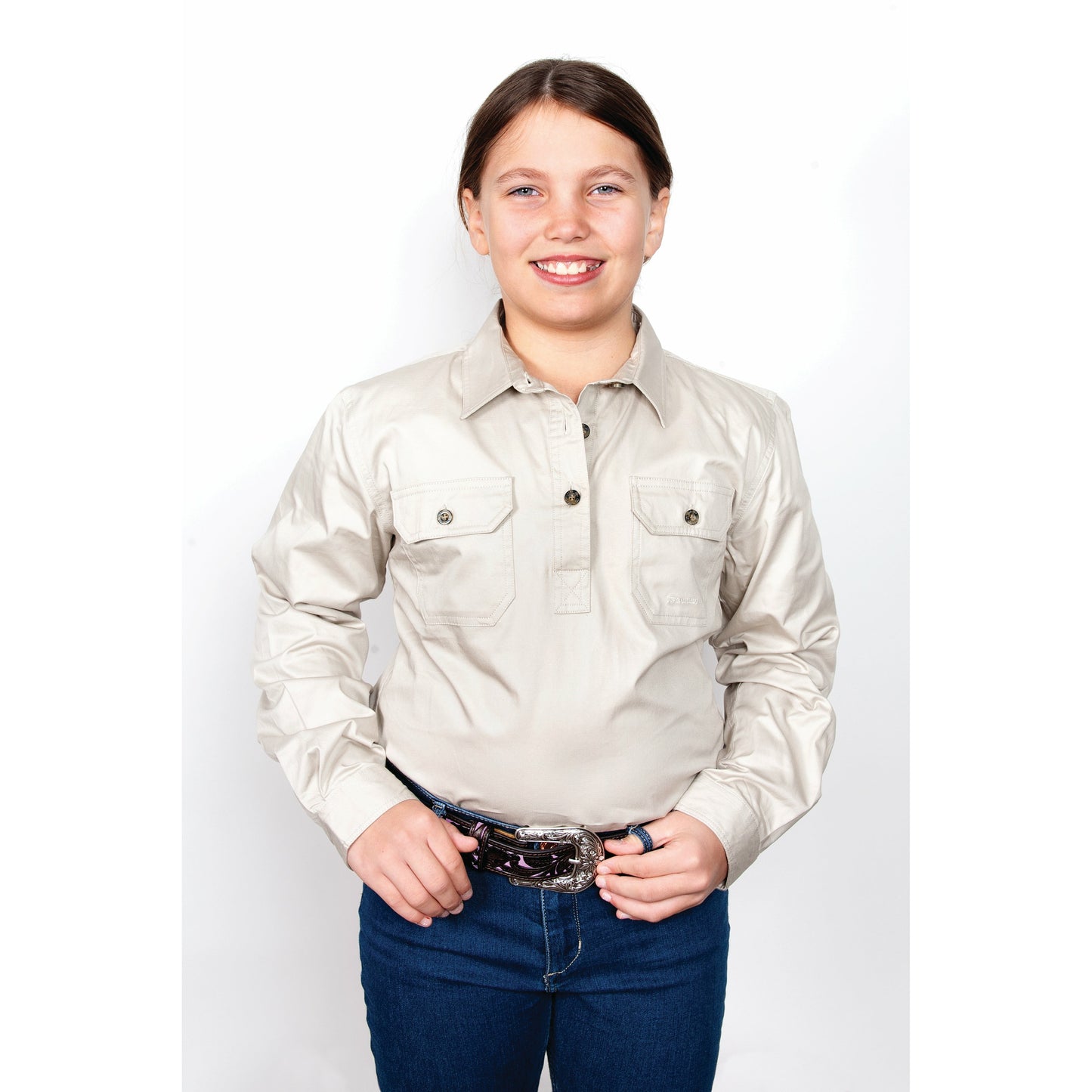 Just Country Girls Kenzie 1/2 Button Stone